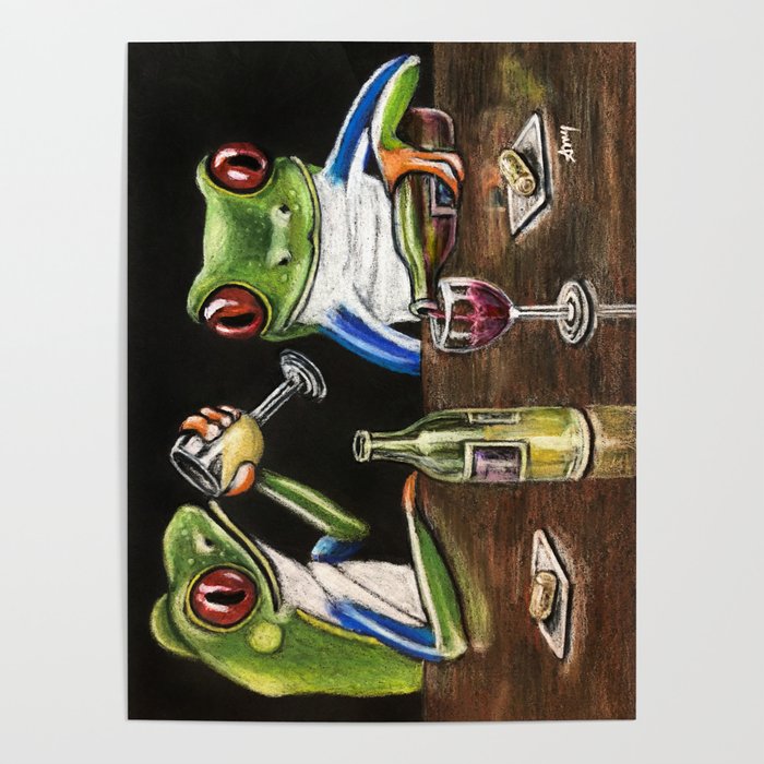 "Fine Wine" - Frogs After Five collection Poster