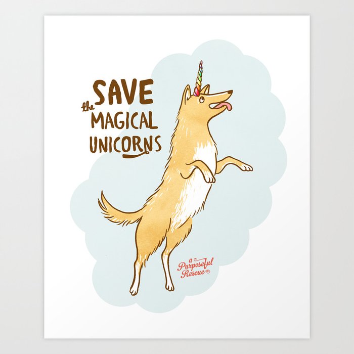 Save The Magical Unicorns by Alice Rutherford Art Print