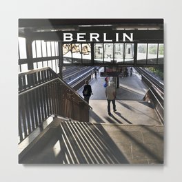 Suburban railway station of Berlin Metal Print | Train, Urbanlandscape, Digital, Landscape, Cityscape, Black, Station, Subway, Berlin, Trainstation 