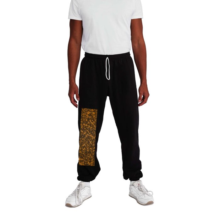 Stained Glass 3D Mosaic Leather Modern Gold Brown Collection Sweatpants