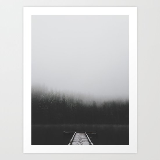 Snow Covered Dock Art Print