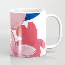 Pomegranate watercolor retro pink and blue Mug