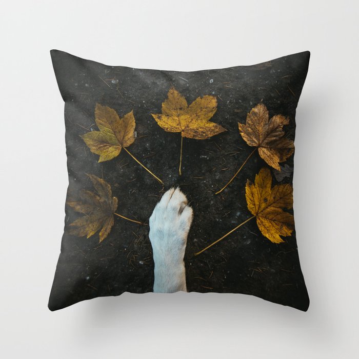 Yellow leafes captured during autumn mood in Germany Throw Pillow