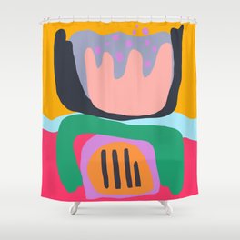 Shapes and Layers no.26 - Modern Abstract Flowers Shower Curtain