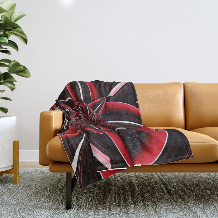 black and red abstract Throw Blanket