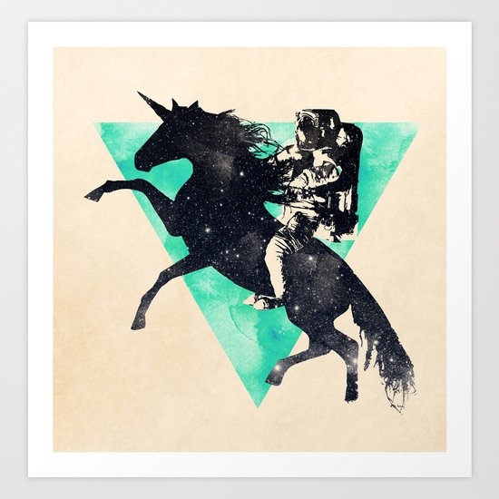 Ride the universe Art Print