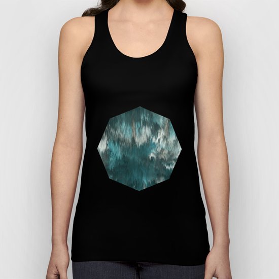 Turquoise and white abstract Unisex Tank Top