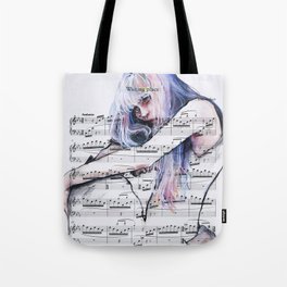 Waiting Place on sheet music Tote Bag