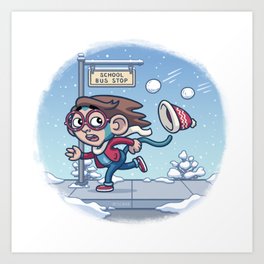Winter Monkey Art Print