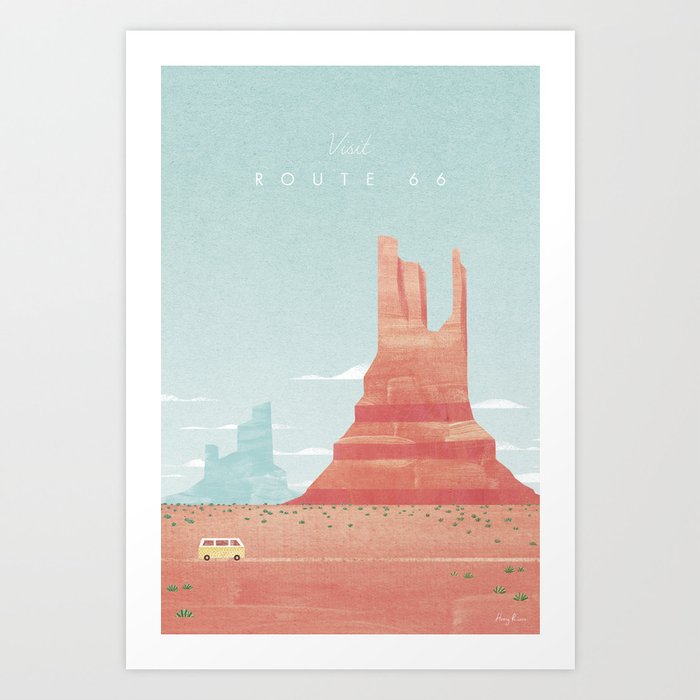 Route 66, Monument Valley Art Print