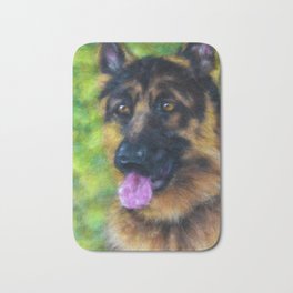 German Shepherd wool art Bath Mat