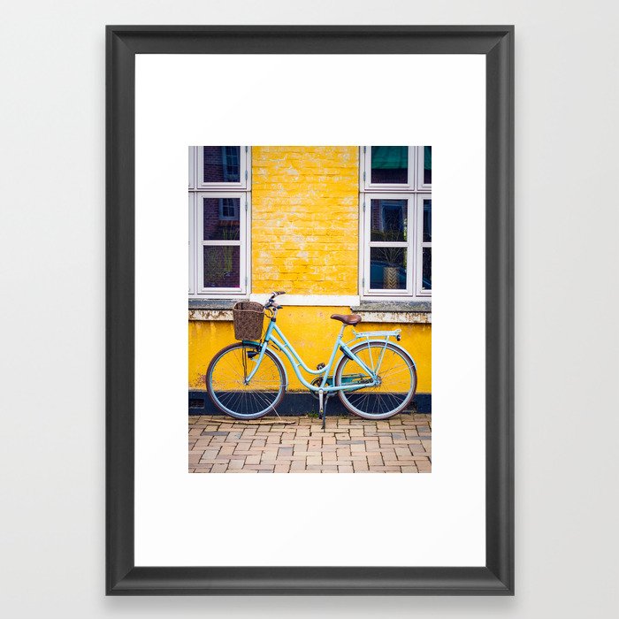 Bike and yellow Framed Art Print