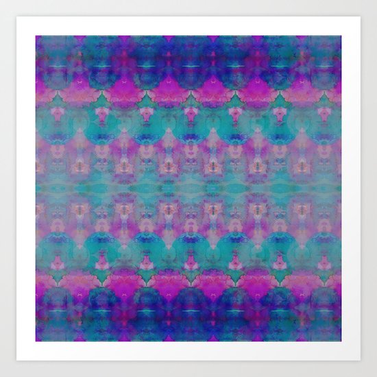 Watercolour Tribal Pink Art Print