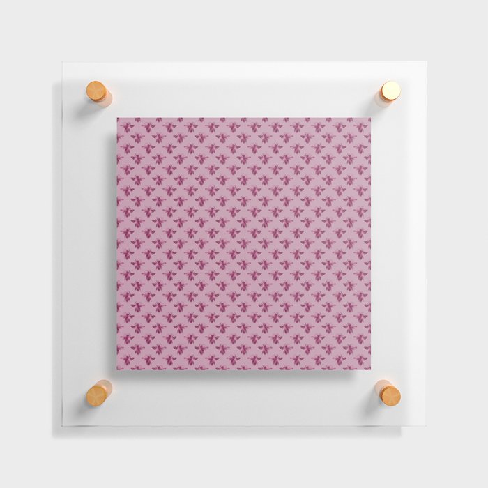 Pink Bees Pattern Floating Acrylic Print