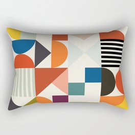 mid century retro shapes geometric Rectangular Pillow