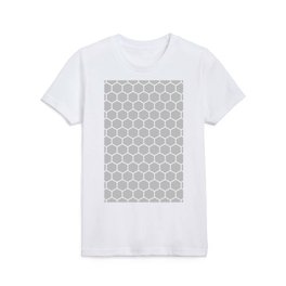Honeycomb (White & Gray Pattern) Kids T Shirt