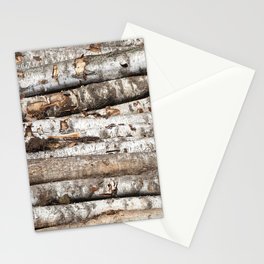 striped birch trunks Stationery Cards