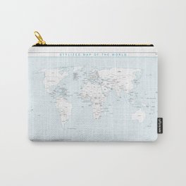 Stylized Map of the World, UN Map Print Carry-All Pouch