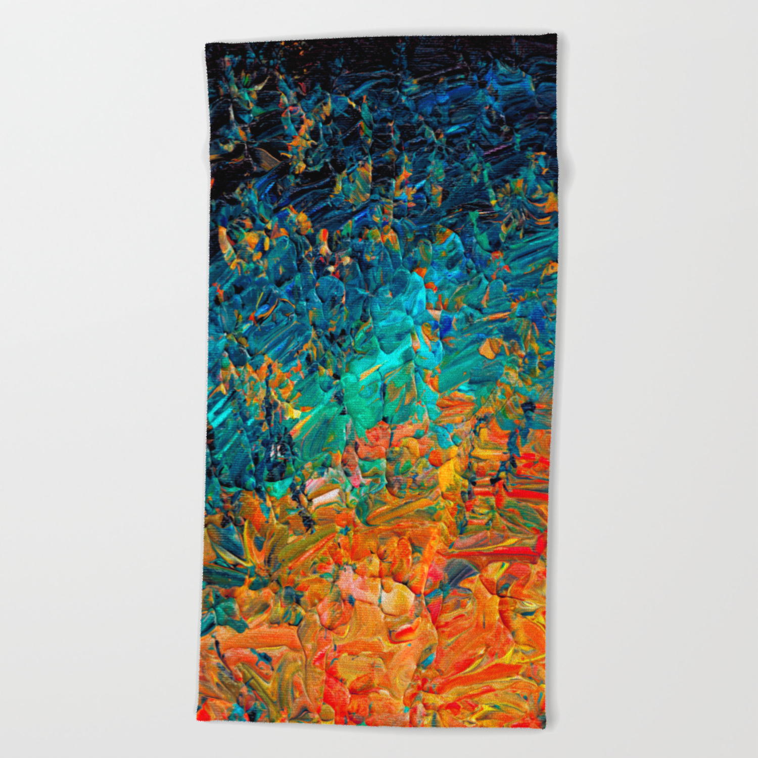Eternal Tide 2 Rainbow Ombre Ocean Waves Abstract Acrylic Painting