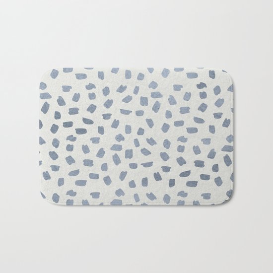 Simply Ink Splotch Indigo Blue on Lunar Gray Bath Mat