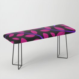Glowing Pink leaves pattern Bench