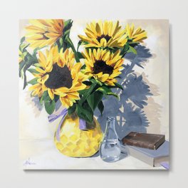 Painted Sunflowers by Amy Herman Metal Print