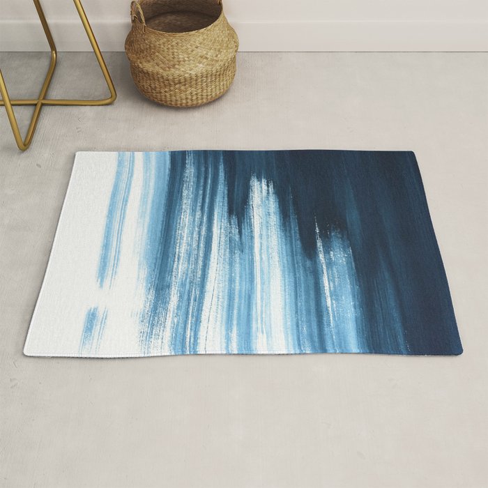 Abstract Blue Navy Minimal Trendy Decor Interior Wall Art Photo Rug By Scandihome
