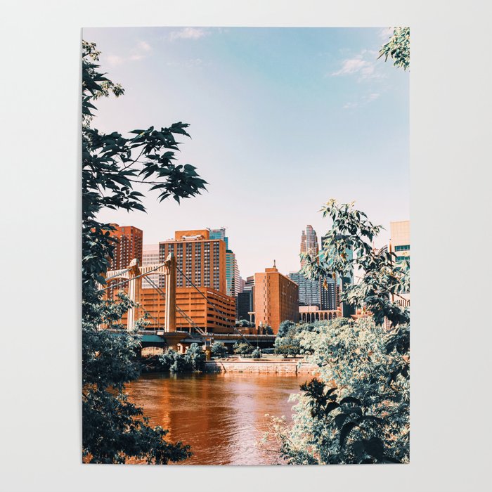 Minneapolis Minnesota Skyline and Architecture Poster