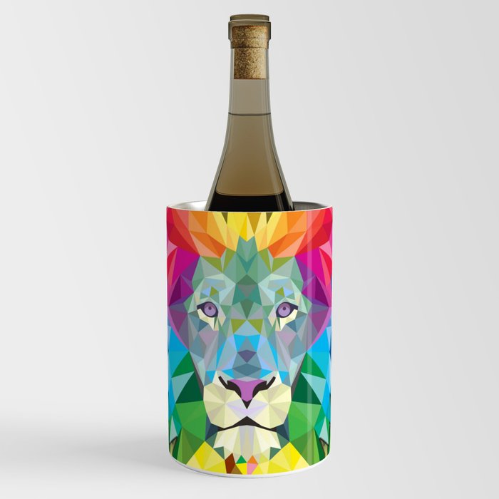 Geometric Rainbow Lion Wine Chiller