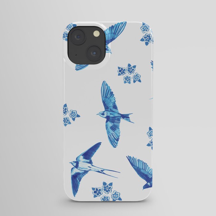 Swallows and Flowers  iPhone Case