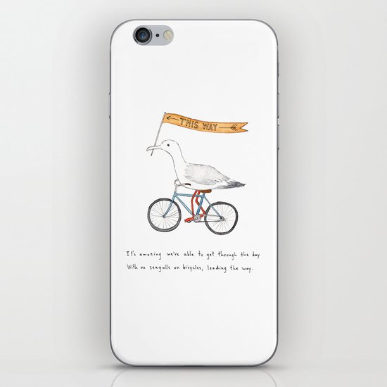 seagulls on bicycles iPhone & iPod Skin