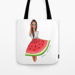 Watermelon skirt, brunette Tote Bag