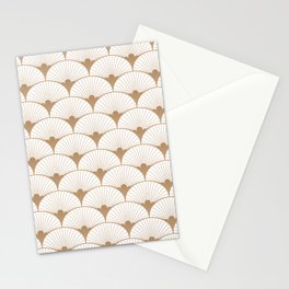 Art Deco Fans - white & gold Stationery Cards