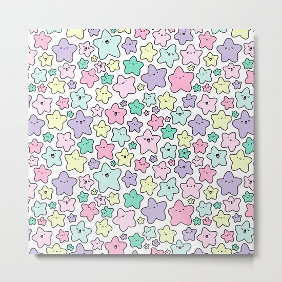 Pastel KiraKira Stars Metal Print