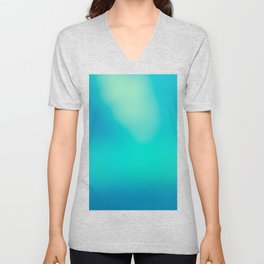 Blue Pattern V Neck T Shirt