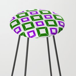 Abstract geometric pattern - green and purple. Counter Stool