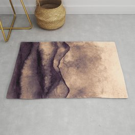 Chocolate Brown Mountain Landscape Area & Throw Rug