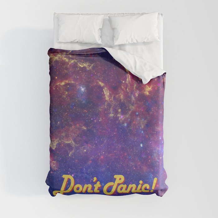 Don't Panic! in Friendly Yellow Duvet Cover