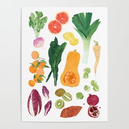 Winter Fruits & Vegetables  Poster