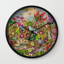 Butterfly Garden Wall Clock