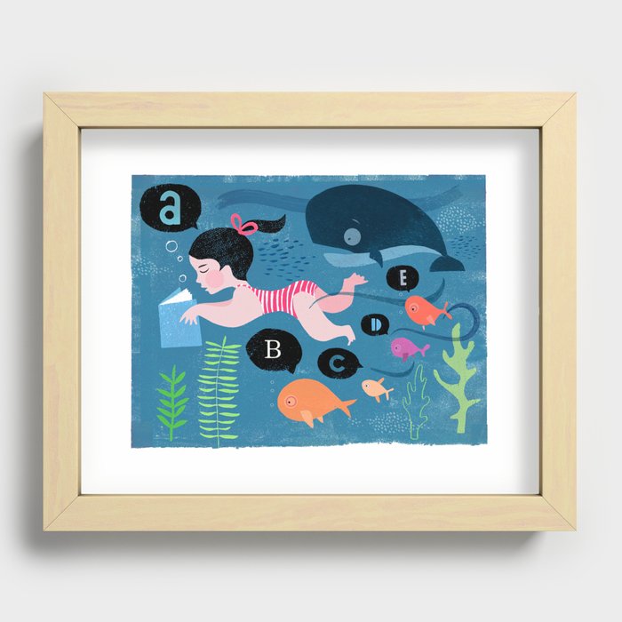 Swimming Recessed Framed Print