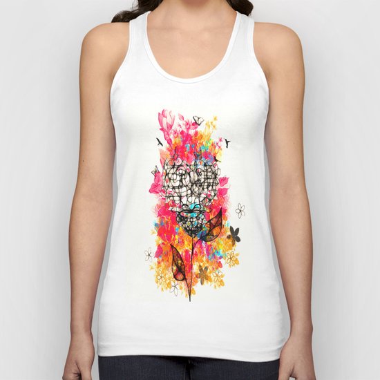 Abstract flower's face, colors Unisex Tank Top