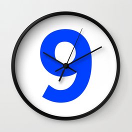Number 9 (Blue & White) Wall Clock