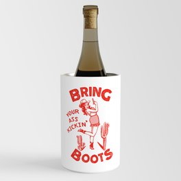 Bring Your Ass Kicking Boots! Cute & Cool Retro Cowgirl Design Wine Chiller