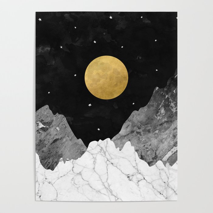 Moon and Stars Poster