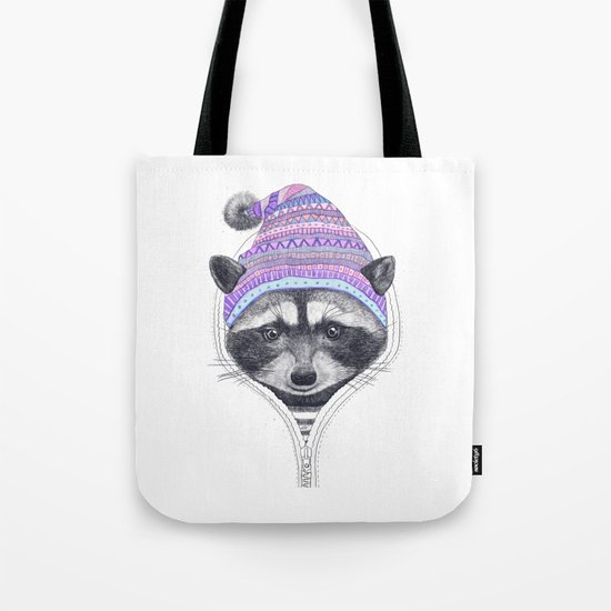 The raccoon in a hood Tote Bag