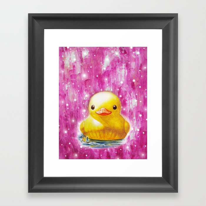 Giant Duck pink Framed Art Print