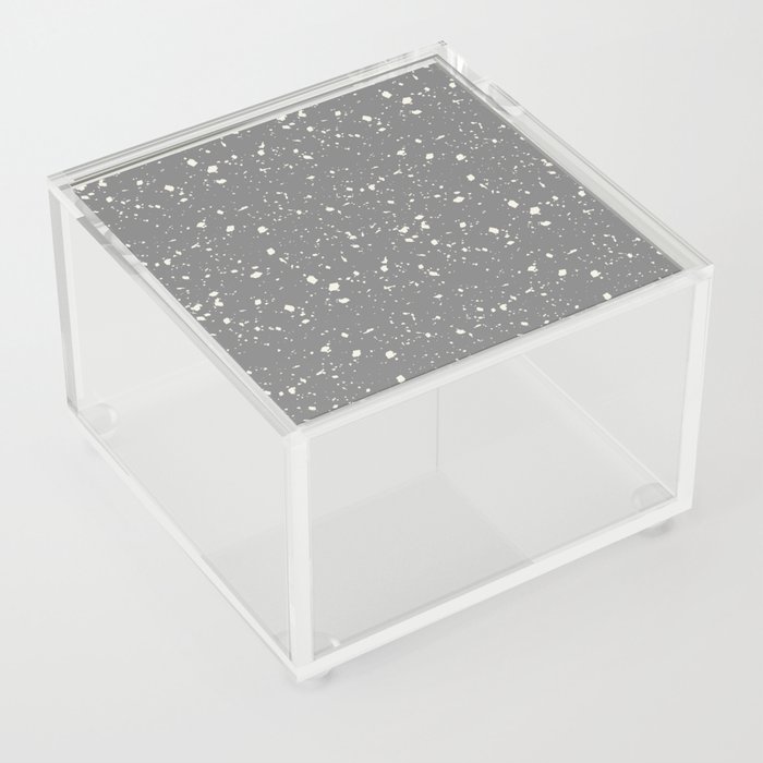 Grey Terrazzo Seamless Pattern Acrylic Box