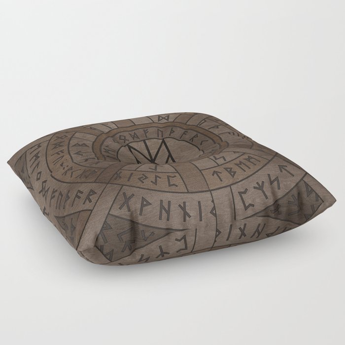 Web of Wyrd The Matrix of Fate- Wooden Texture Floor Pillow