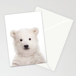 Baby Polar Bear, Snow Animals, Kids Art, Baby Animals Art Print By Synplus Stationery Cards